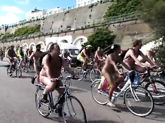 Rare footage of the world naked bike ride