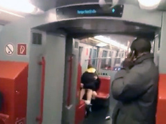 Young couple filmed fucking on the train