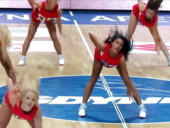 Sexy cheerleaders jiggle their round butts while dancing