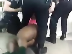 Plump black mommy gets into a fight with a policeman