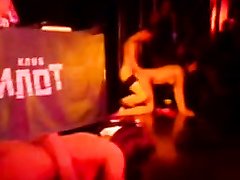 Slutty tarts get nailed hard onstage in the Russian night club
