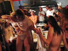 Public topless dancing with British party chicks