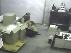 Boss blows the warehouse worker on security camera