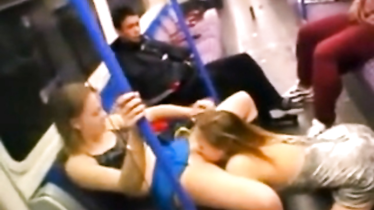 Crazy chicks are doing dirty things in the public places