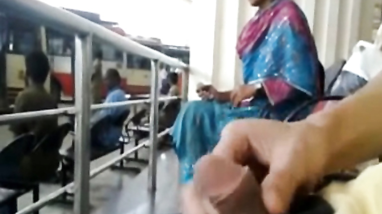 Jerking off to Indian woman at the train station