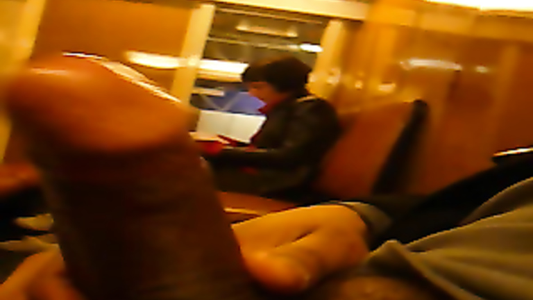 Public masturbation on the train across from a girl