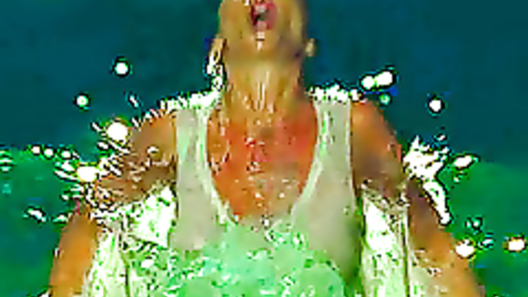 Big tits in wet tank top in slow motion