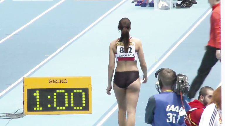 Serbian sportswoman competes in athletics events in tight clothes