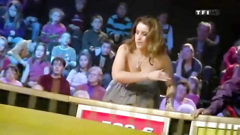 Busty goddess participates in a quiz
