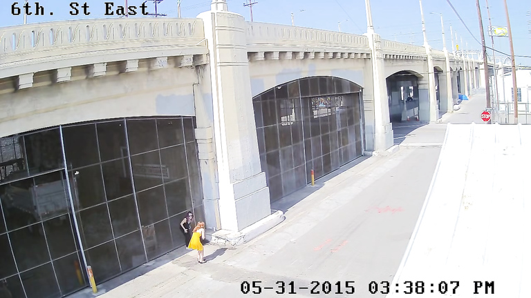 Security camera catches two sexy ladies peeing in broad daylight