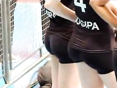 Volleyball players with super tight and sexy asses