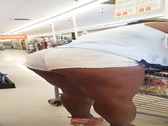 Thick black booty at the grocery store